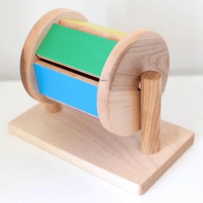 Montessori spinning rainbow drum - The Nurturing Nook