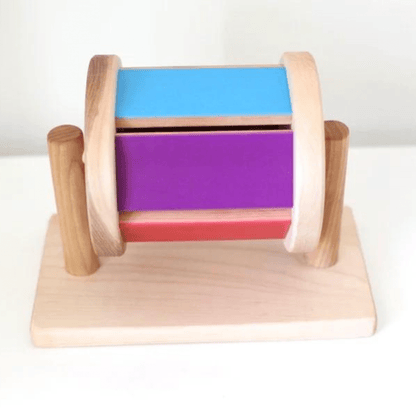 Montessori spinning rainbow drum - The Nurturing Nook