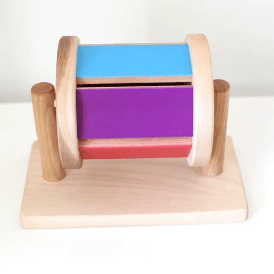 Montessori spinning rainbow drum - The Nurturing Nook