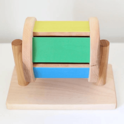 Montessori spinning rainbow drum - The Nurturing Nook
