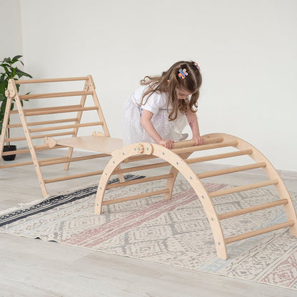 Montessori triangle climber set – with arch & ramp - The Nurturing Nook