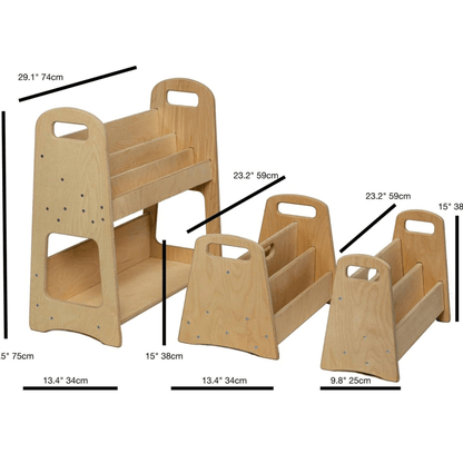 Montessori Wooden Bookshelf / Large Size - The Nurturing Nook
