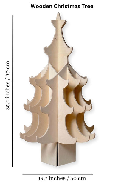 Wooden Christmas Tree & Felt Ornaments