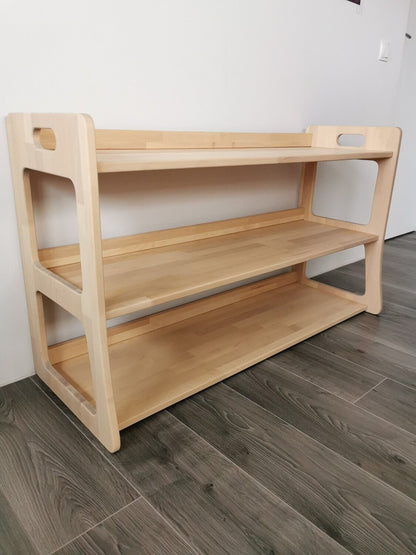 Montessori Wooden Shelf Organizer for Kids - MAXI LONG - The Nurturing Nook
