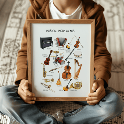 Musical Instruments Poster - Montessori Educational Wall Art for Homeschool, Nursery & Classroom Decor | Digital Download - The Nurturing Nook