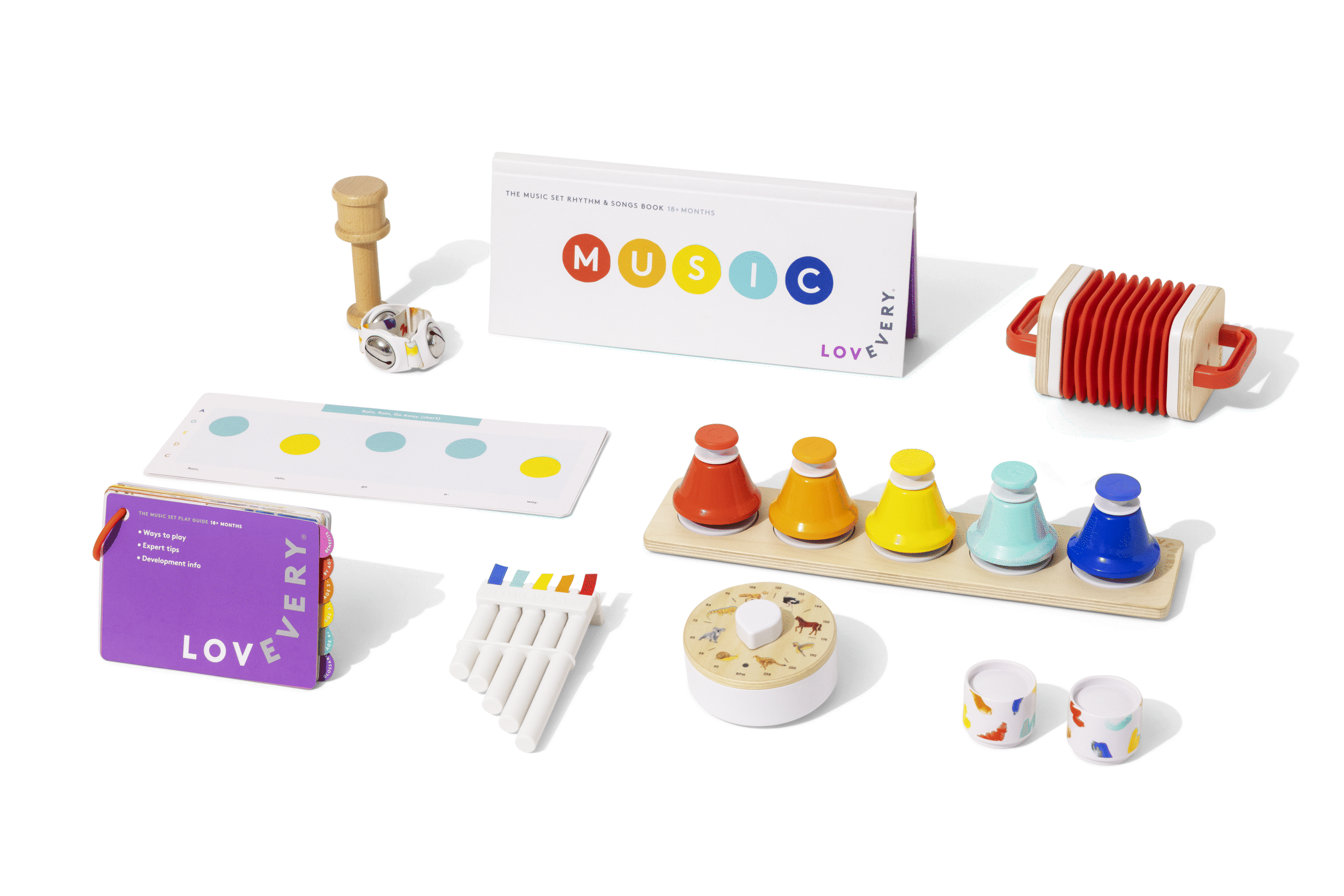 Montessori wooden music set and teether toys for toddlers