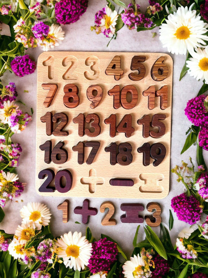 Natural Wooden Alphabet Letters and Numbers Puzzle - The Nurturing Nook