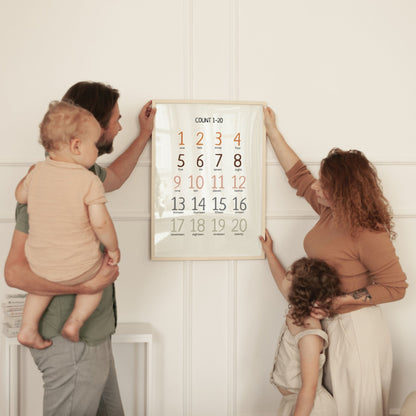 Numbers 1 - 20 Learning Poster - Educational Print for Kids, Homeschool, Montessori & Nursery Decor | Digital Download - The Nurturing Nook