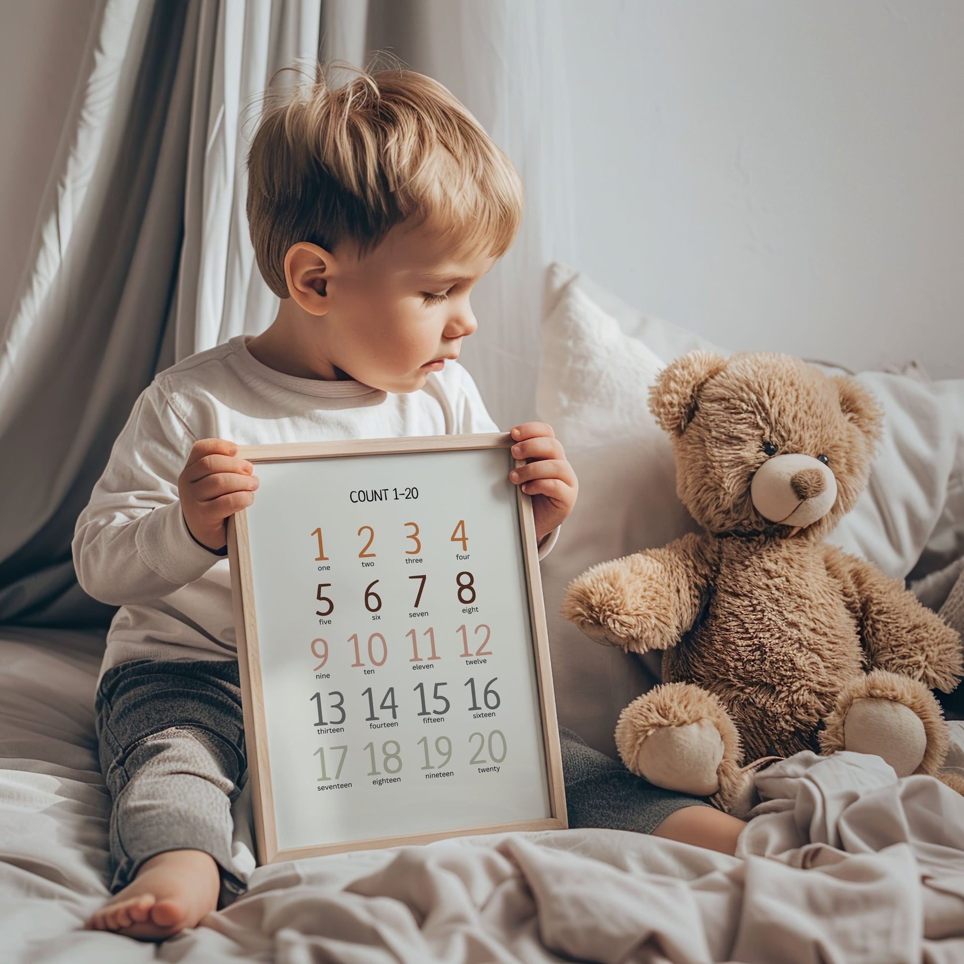 Numbers 1 - 20 Learning Poster - Educational Print for Kids, Homeschool, Montessori & Nursery Decor | Digital Download - The Nurturing Nook