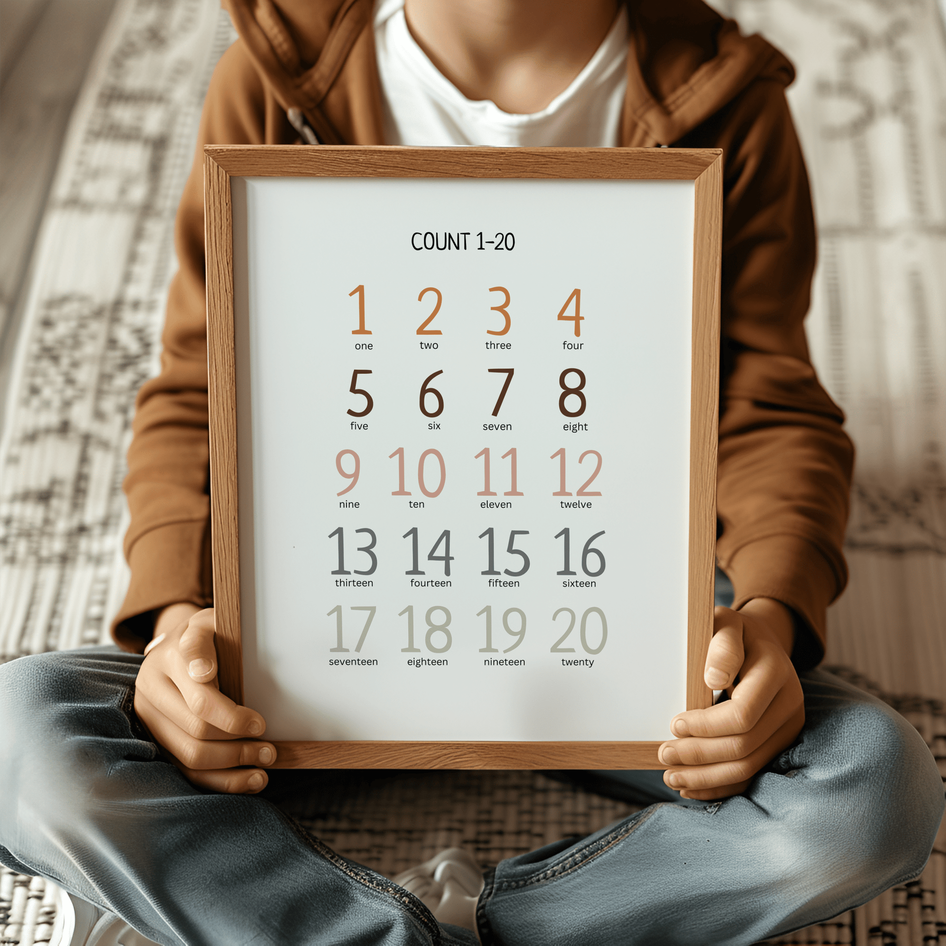 Numbers 1 - 20 Learning Poster - Educational Print for Kids, Homeschool, Montessori & Nursery Decor | Digital Download - The Nurturing Nook