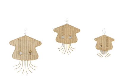 Rattan Jellyfish Wall Decor – Boho Coastal Nursery Wall Art