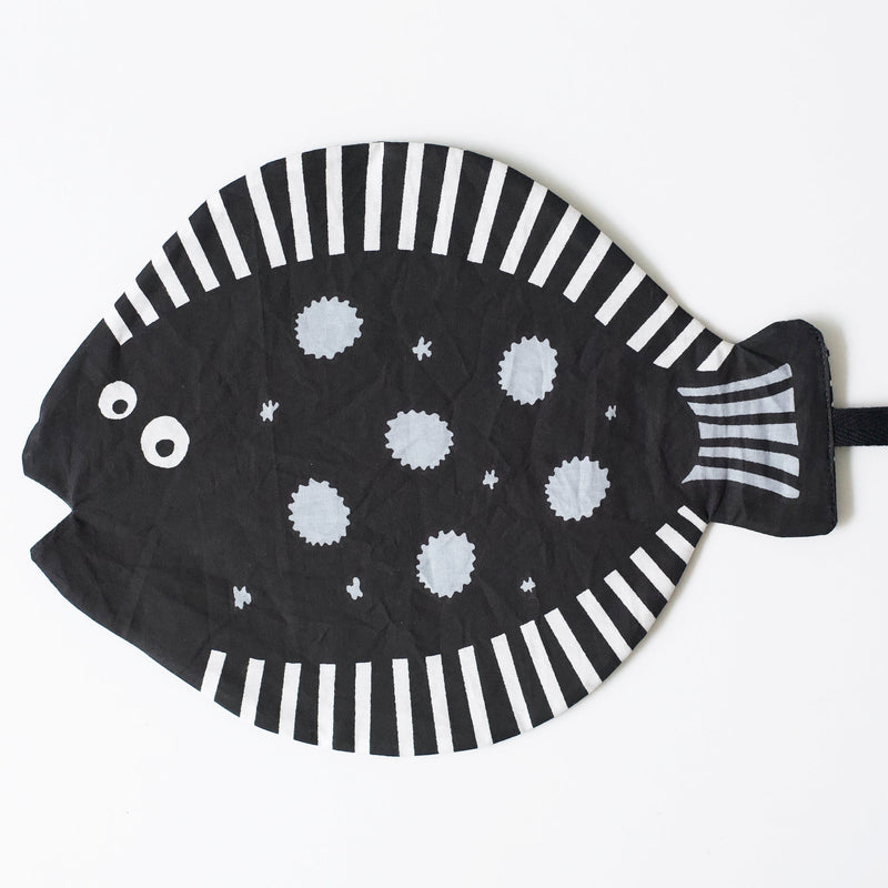 Organic cotton crinkle sensory toy for infants - fish