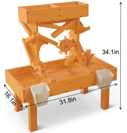 Outdoor wooden water table for kids, toddlers playset - The Nurturing Nook