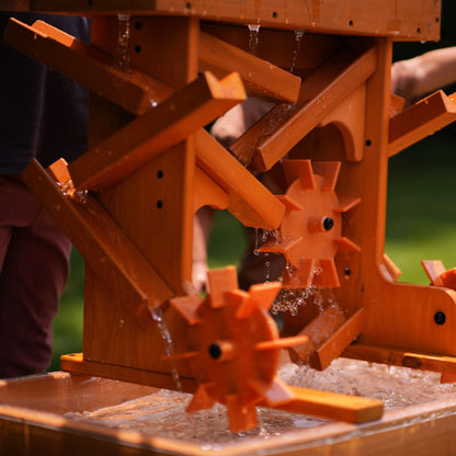 Outdoor wooden water table for kids, toddlers playset - The Nurturing Nook