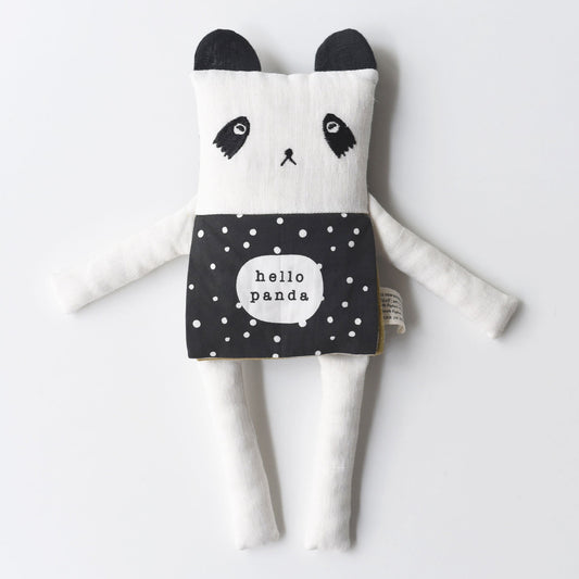 Panda daily routine soft book – organic emotional learning toy - The Nurturing Nook