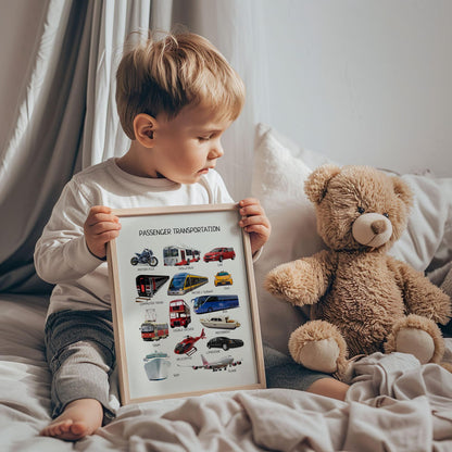 Passenger Transport Poster - Educational Vehicles Wall Art for Montessori Classroom, Nursery & Kids’ Room | Digital Download - The Nurturing Nook