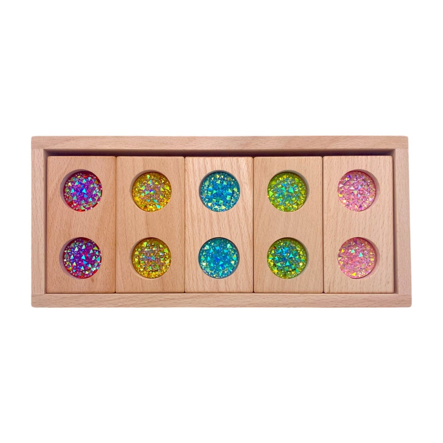 Pastel & Rainbow Gem Block Collection – 3 Styles with Wooden Storage Trays - The Nurturing Nook