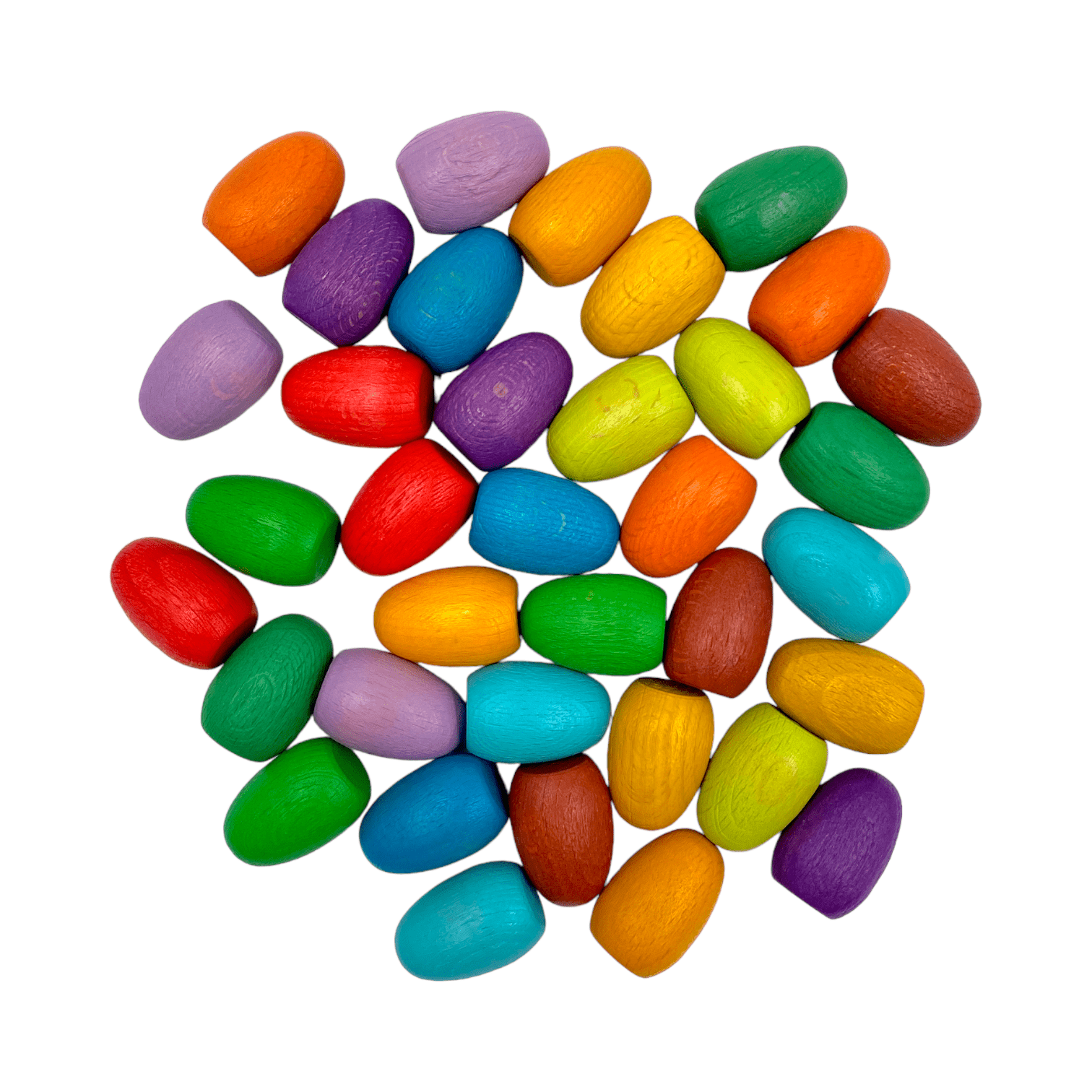 **Pre - order (Ships in 2 - 3 Weeks)**36 Pieces Colored Wooden Mandala Rainbow Loose Parts - The Nurturing Nook