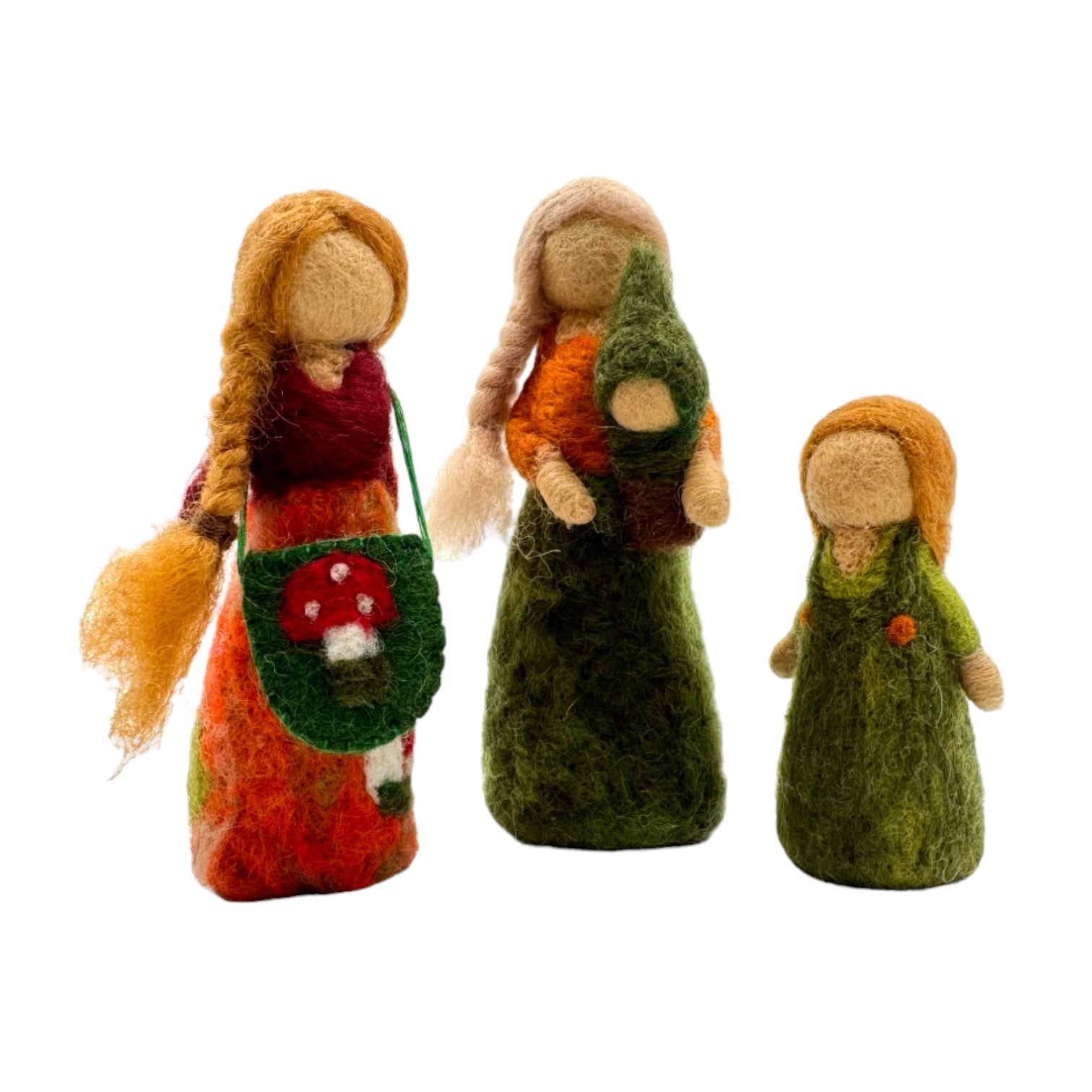 **Pre - order (Ships in 2 - 3 Weeks)**Handmade in Nepal 100% Wool Felt Foods Play Set for Pretend Cooking and Farmer's Market Play - The Nurturing Nook