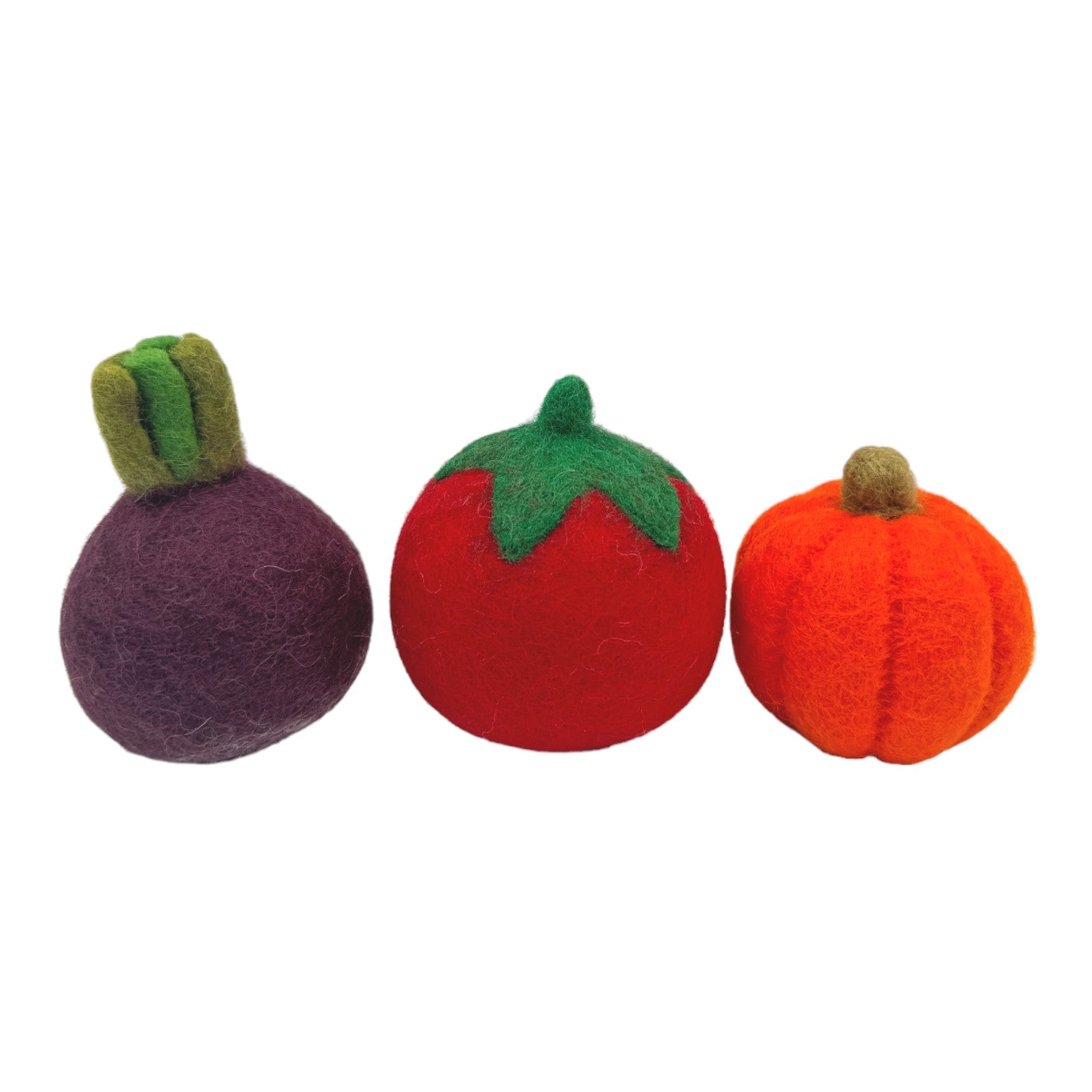**Pre - order (Ships in 2 - 3 Weeks)**Handmade in Nepal 100% Wool Felt Foods Play Set for Pretend Cooking and Farmer's Market Play - The Nurturing Nook