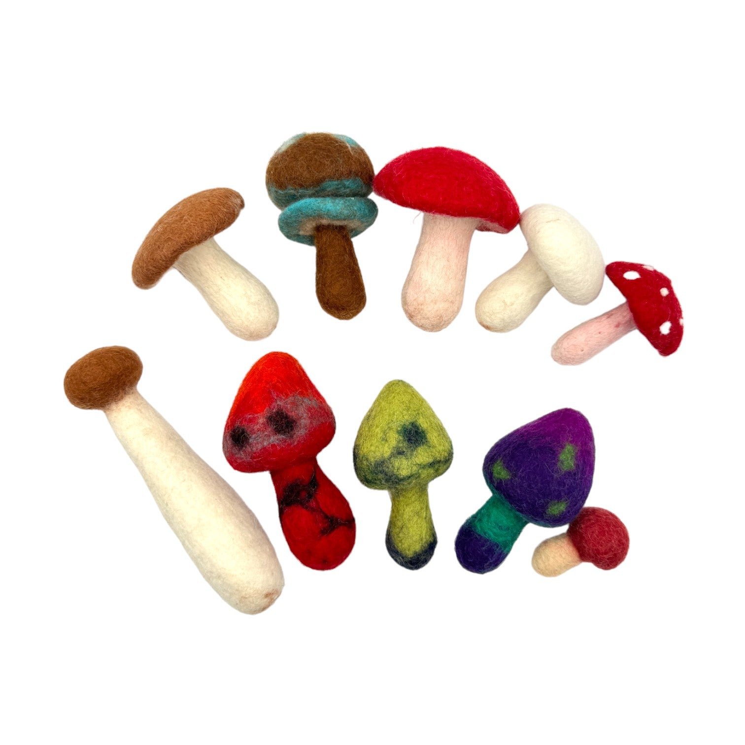 **Pre - order (Ships in 2 - 3 Weeks)**Handmade in Nepal 100% Wool Felt Foods Play Set for Pretend Cooking and Farmer's Market Play - The Nurturing Nook