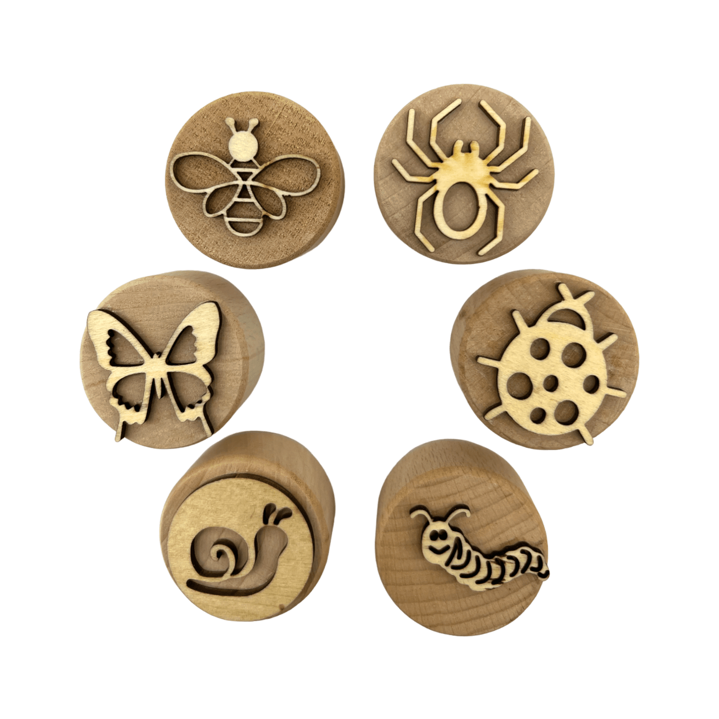 **Pre - order (Ships in 3 - 4 Weeks)**Wooden Playdough Stampers Set - The Nurturing Nook