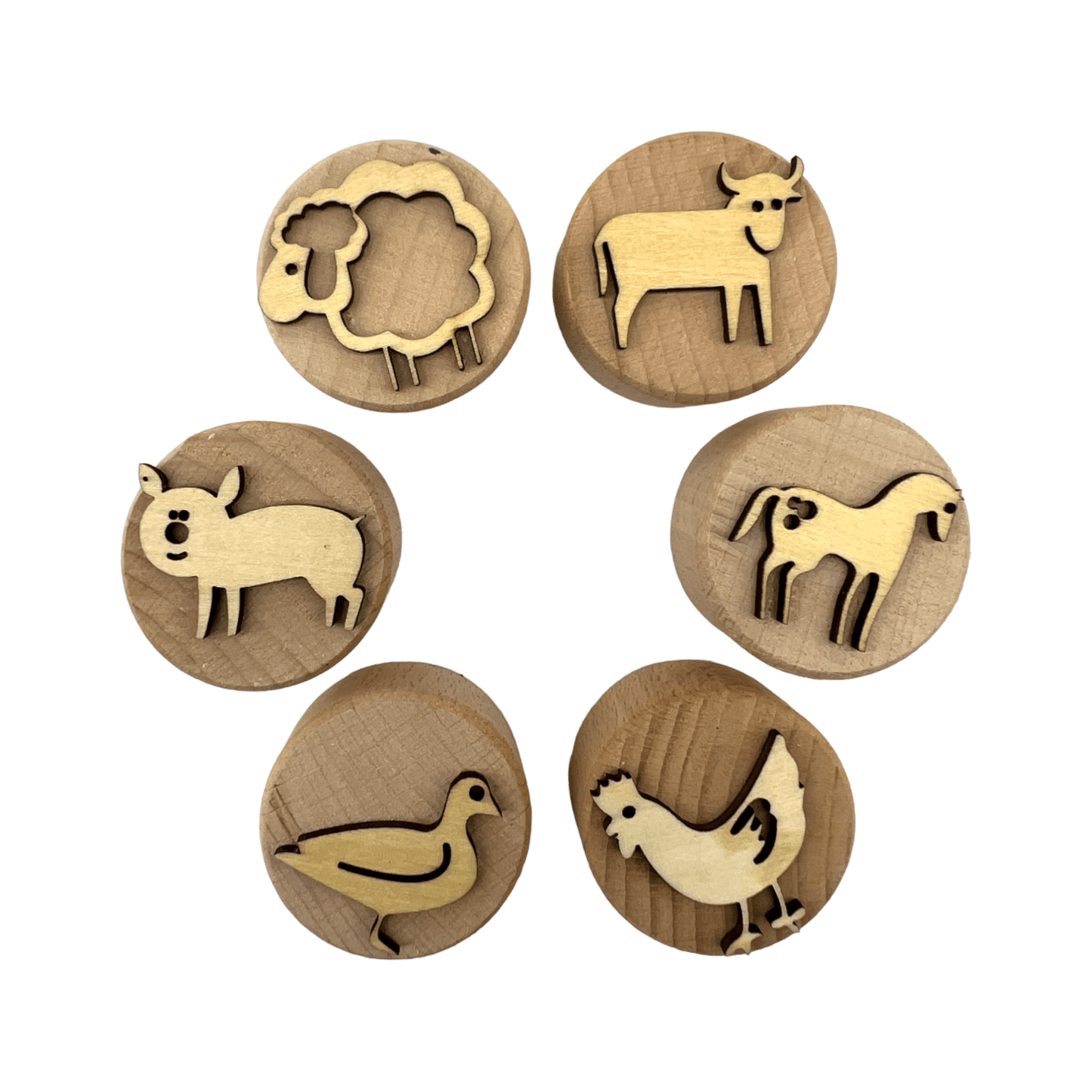 **Pre - order (Ships in 3 - 4 Weeks)**Wooden Playdough Stampers Set - The Nurturing Nook