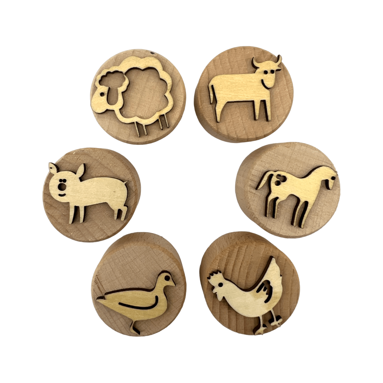 **Pre - order (Ships in 3 - 4 Weeks)**Wooden Playdough Stampers Set - The Nurturing Nook