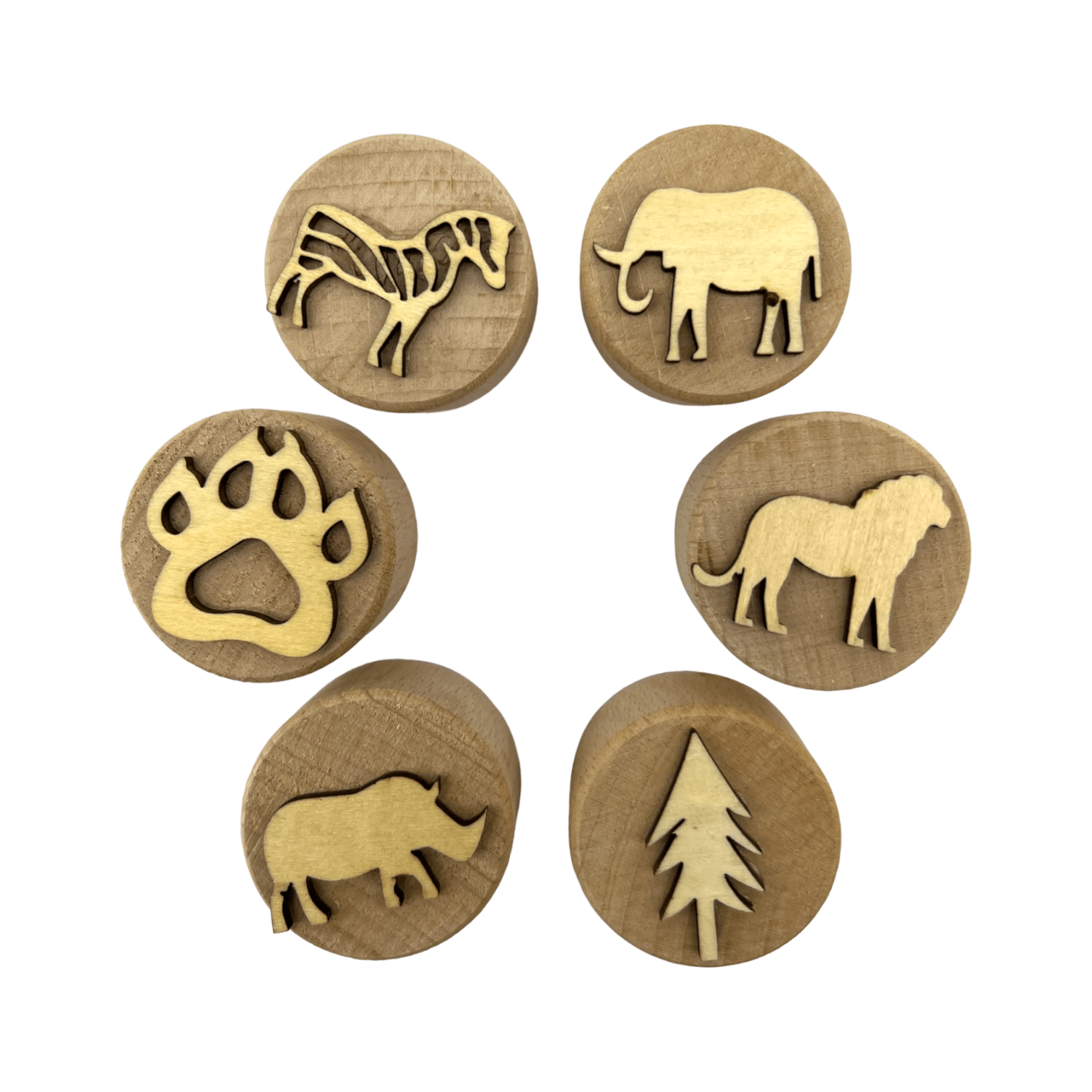 **Pre - order (Ships in 3 - 4 Weeks)**Wooden Playdough Stampers Set - The Nurturing Nook