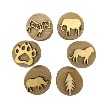 **Pre - order (Ships in 3 - 4 Weeks)**Wooden Playdough Stampers Set - The Nurturing Nook