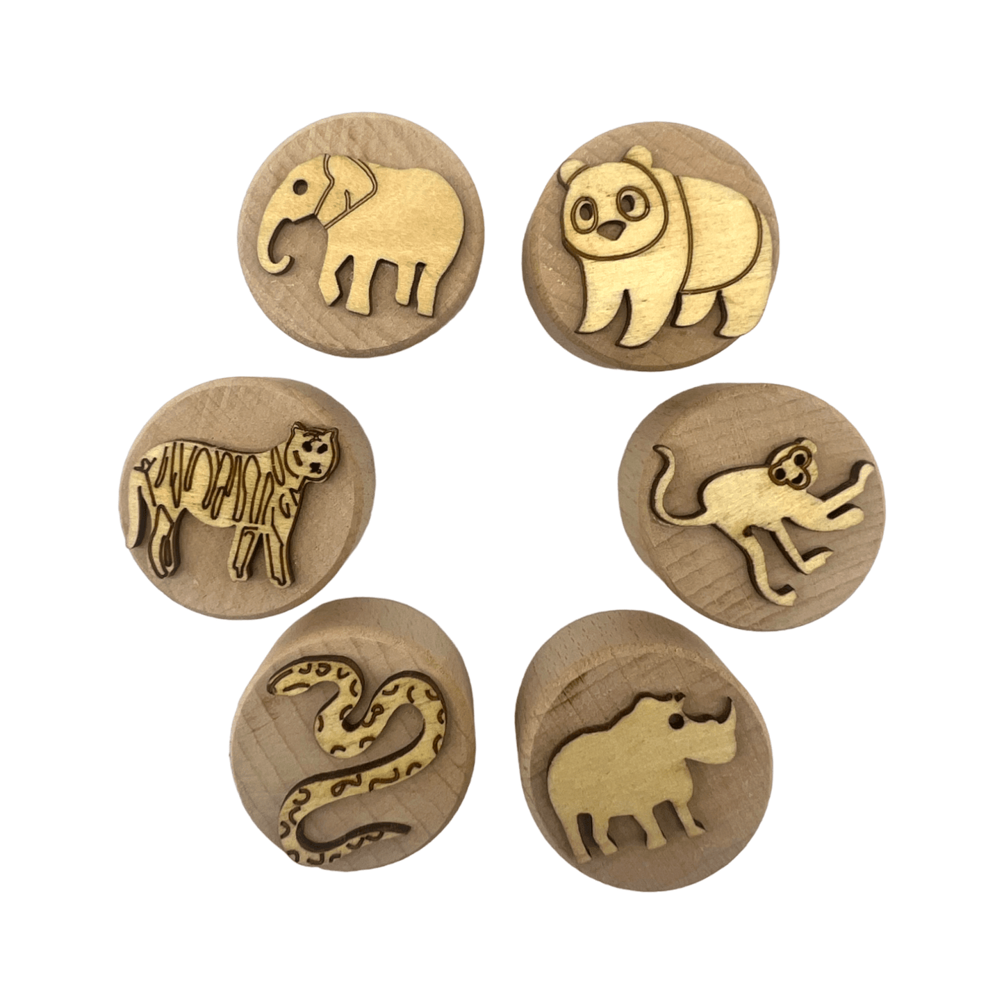 **Pre - order (Ships in 3 - 4 Weeks)**Wooden Playdough Stampers Set - The Nurturing Nook