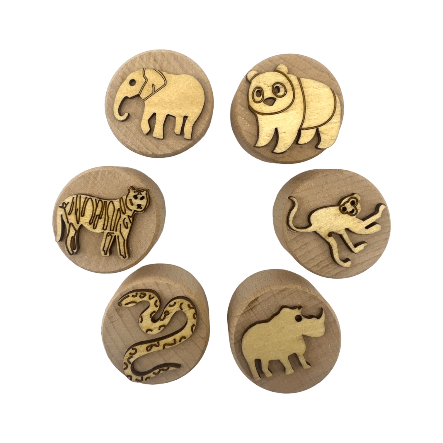 **Pre - order (Ships in 3 - 4 Weeks)**Wooden Playdough Stampers Set - The Nurturing Nook