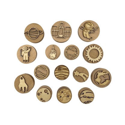 **Pre - order (Ships in 3 - 4 Weeks)**Wooden Playdough Stampers Set - The Nurturing Nook