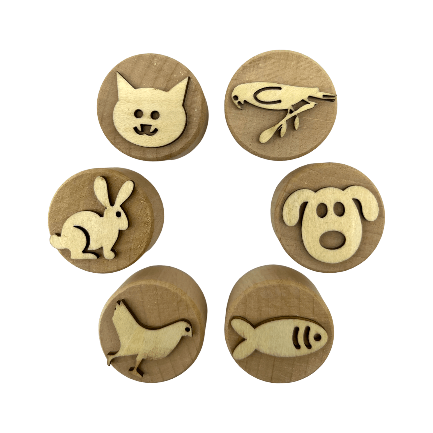 **Pre - order (Ships in 3 - 4 Weeks)**Wooden Playdough Stampers Set - The Nurturing Nook