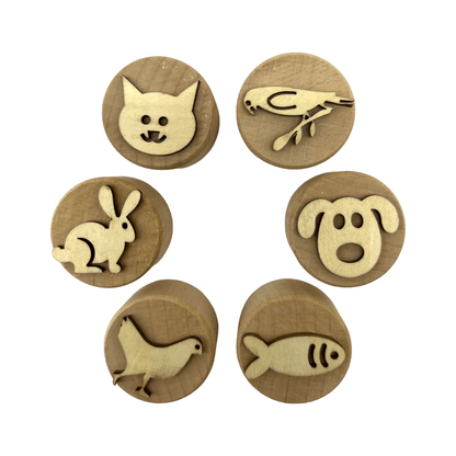 **Pre - order (Ships in 3 - 4 Weeks)**Wooden Playdough Stampers Set - The Nurturing Nook