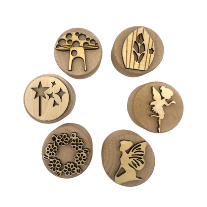 **Pre - order (Ships in 3 - 4 Weeks)**Wooden Playdough Stampers Set - The Nurturing Nook