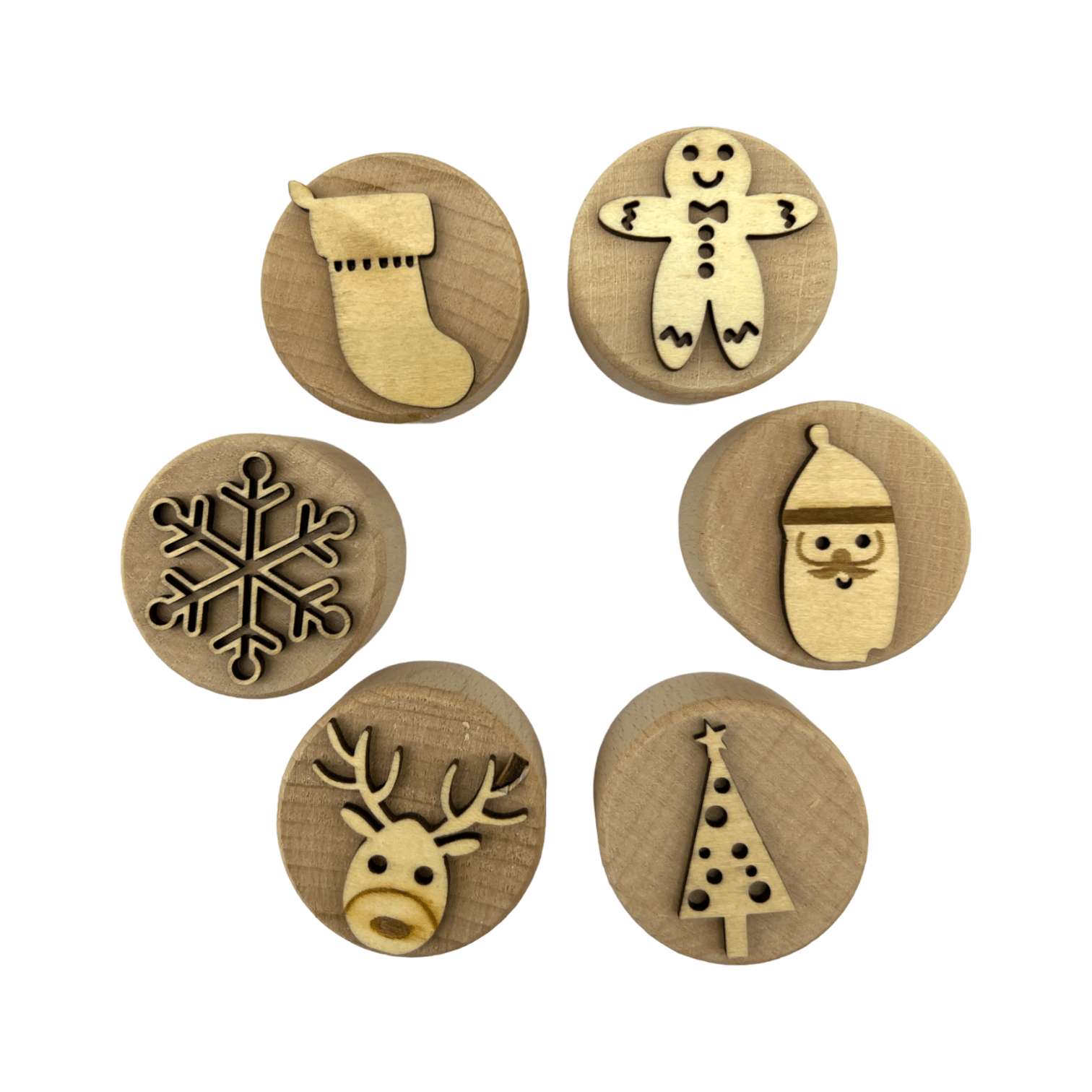**Pre - order (Ships in 3 - 4 Weeks)**Wooden Playdough Stampers Set - The Nurturing Nook