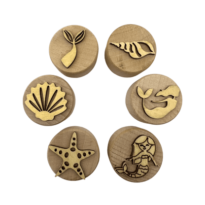 **Pre - order (Ships in 3 - 4 Weeks)**Wooden Playdough Stampers Set - The Nurturing Nook