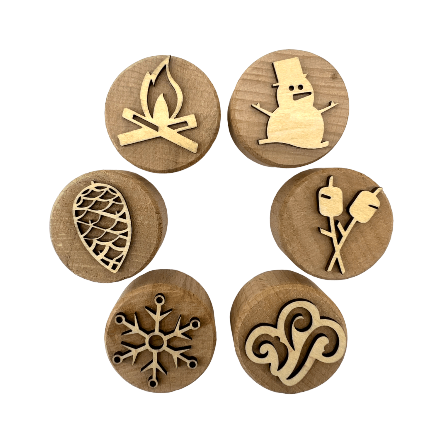 **Pre - order (Ships in 3 - 4 Weeks)**Wooden Playdough Stampers Set - The Nurturing Nook