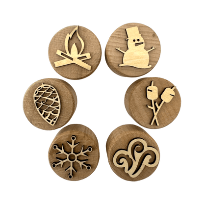 **Pre - order (Ships in 3 - 4 Weeks)**Wooden Playdough Stampers Set - The Nurturing Nook