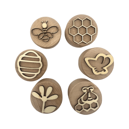 **Pre - order (Ships in 3 - 4 Weeks)**Wooden Playdough Stampers Set - The Nurturing Nook