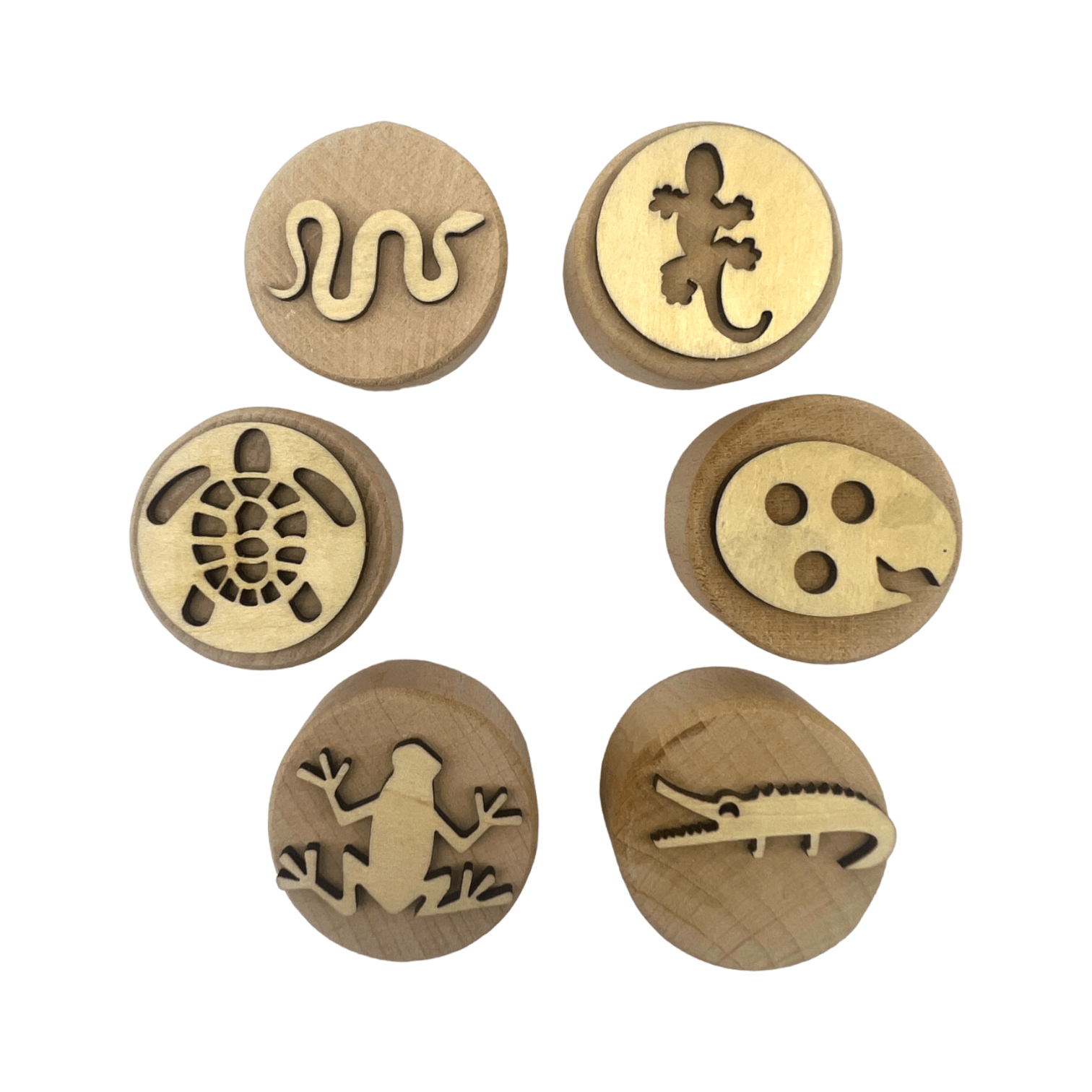 **Pre - order (Ships in 3 - 4 Weeks)**Wooden Playdough Stampers Set - The Nurturing Nook