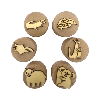 **Pre - order (Ships in 3 - 4 Weeks)**Wooden Playdough Stampers Set - The Nurturing Nook