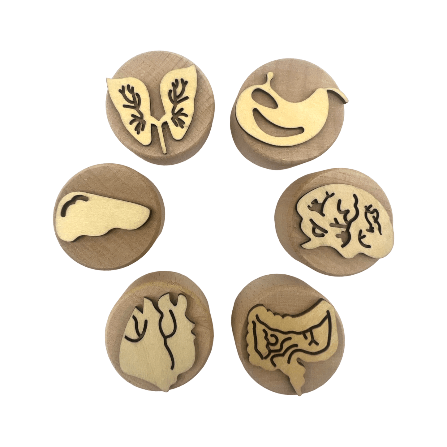 **Pre - order (Ships in 3 - 4 Weeks)**Wooden Playdough Stampers Set - The Nurturing Nook