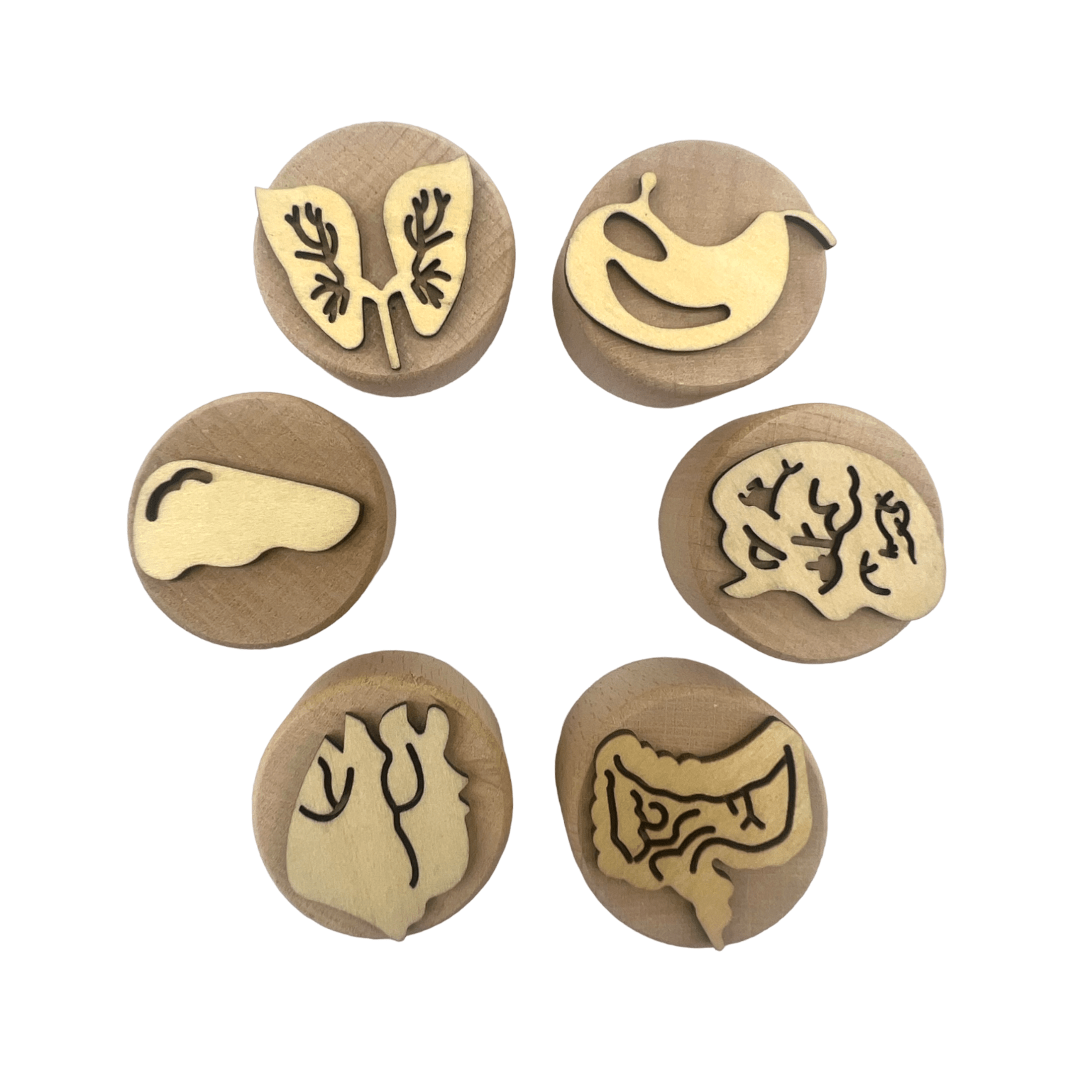 **Pre - order (Ships in 3 - 4 Weeks)**Wooden Playdough Stampers Set - The Nurturing Nook
