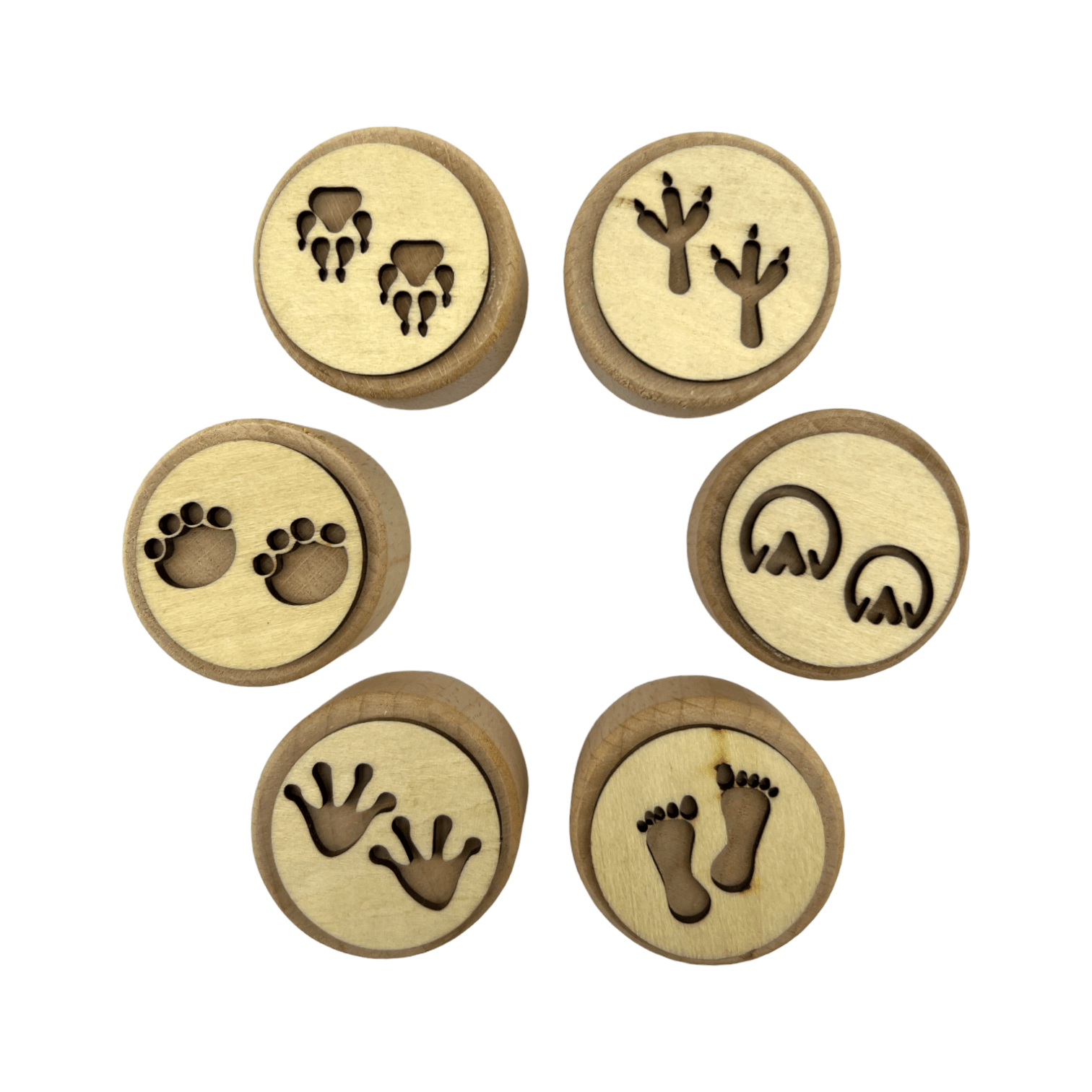 **Pre - order (Ships in 3 - 4 Weeks)**Wooden Playdough Stampers Set - The Nurturing Nook