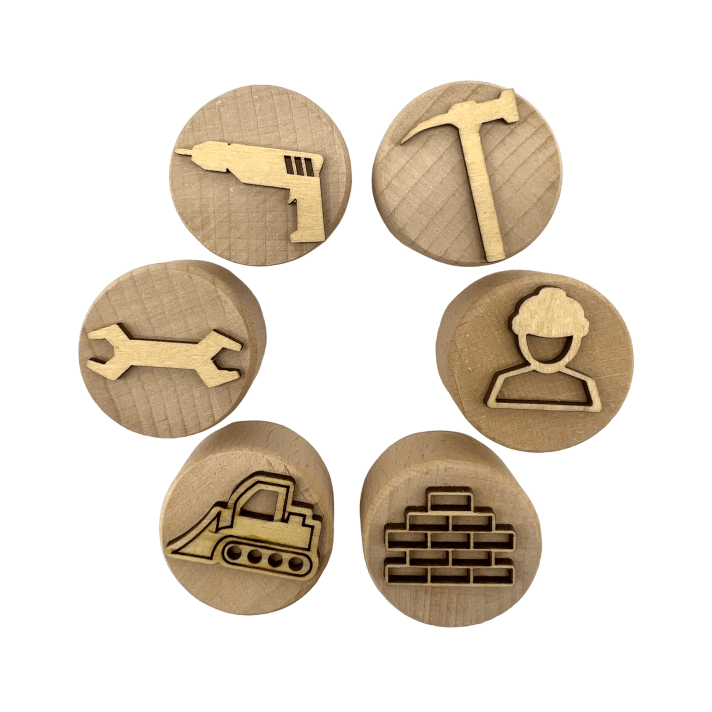 **Pre - order (Ships in 3 - 4 Weeks)**Wooden Playdough Stampers Set - The Nurturing Nook
