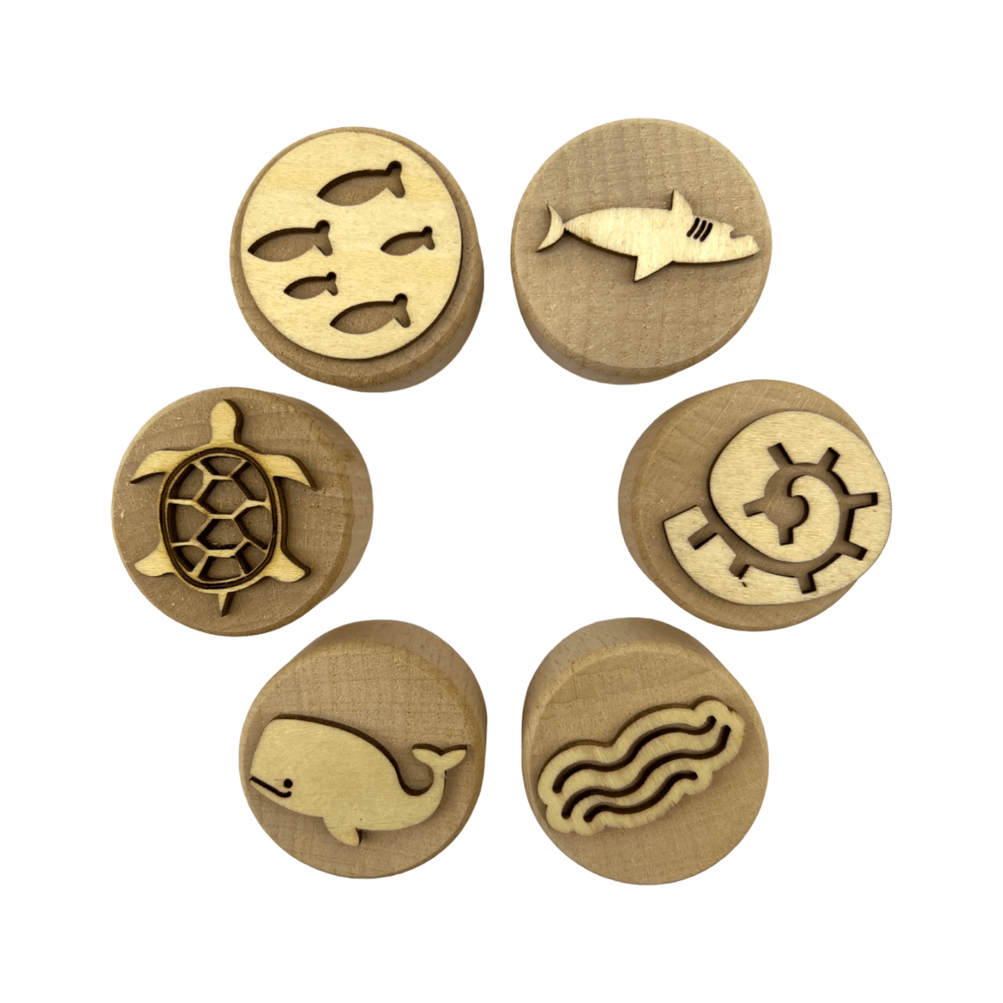 **Pre - order (Ships in 3 - 4 Weeks)**Wooden Playdough Stampers Set - The Nurturing Nook