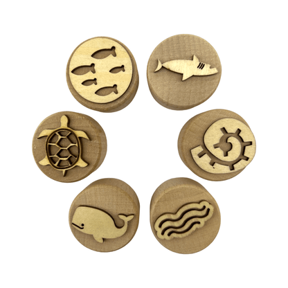 **Pre - order (Ships in 3 - 4 Weeks)**Wooden Playdough Stampers Set - The Nurturing Nook