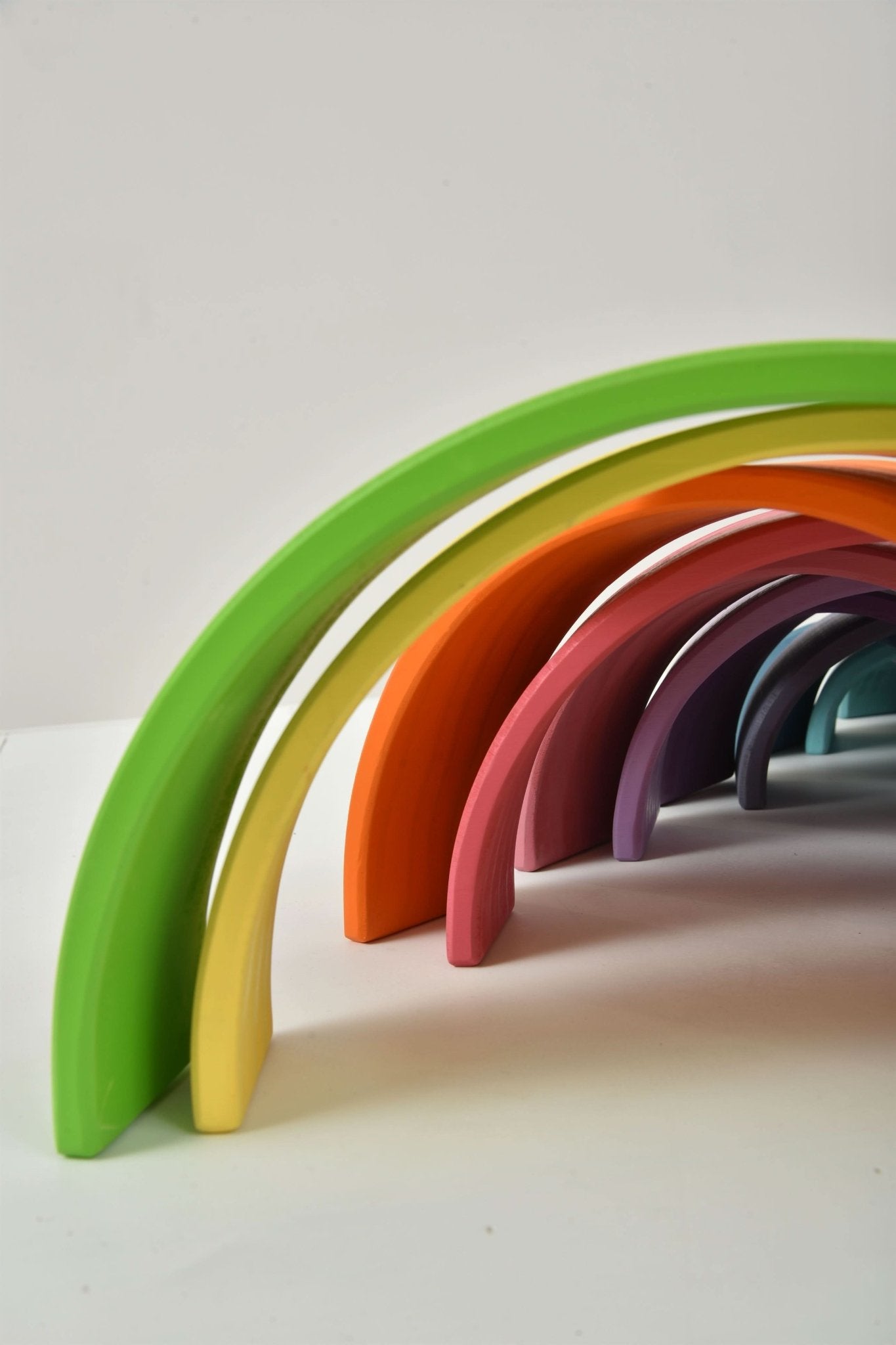 Rainbow wooden blocks for toddlers – Montessori stacking set - The Nurturing Nook